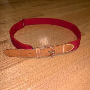 Brown Leather and Red Belt